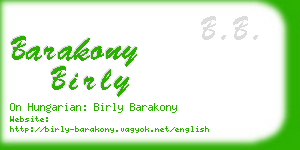 barakony birly business card